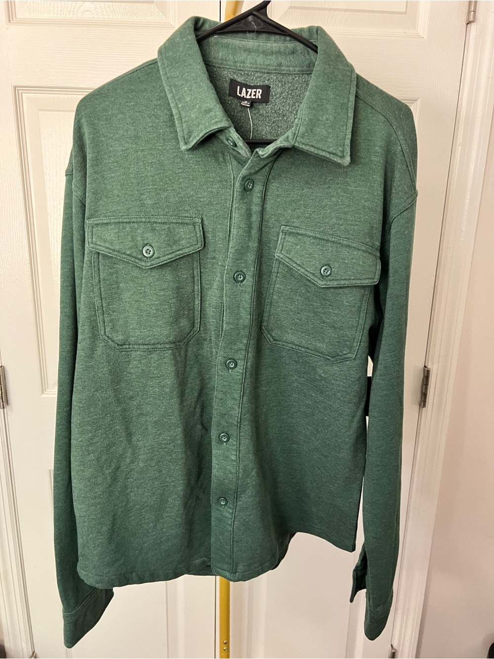 LAZER Men's Green Lightweight Shirt Jacket